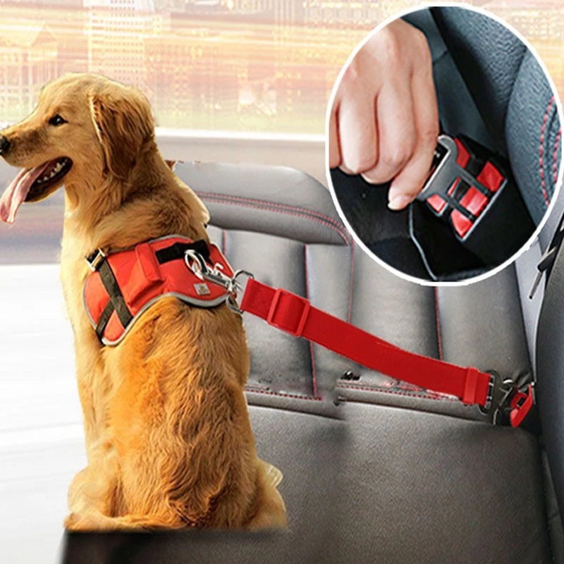 Adjustable Pet Car Seat Belt - Dog & Cat Safety Harness for Vehicles