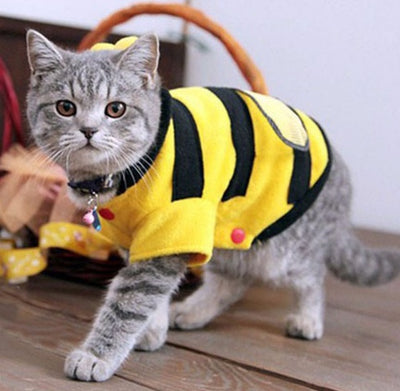 Cute Bee Costume - Soft Fleece Pet Clothes for Dogs & Cats