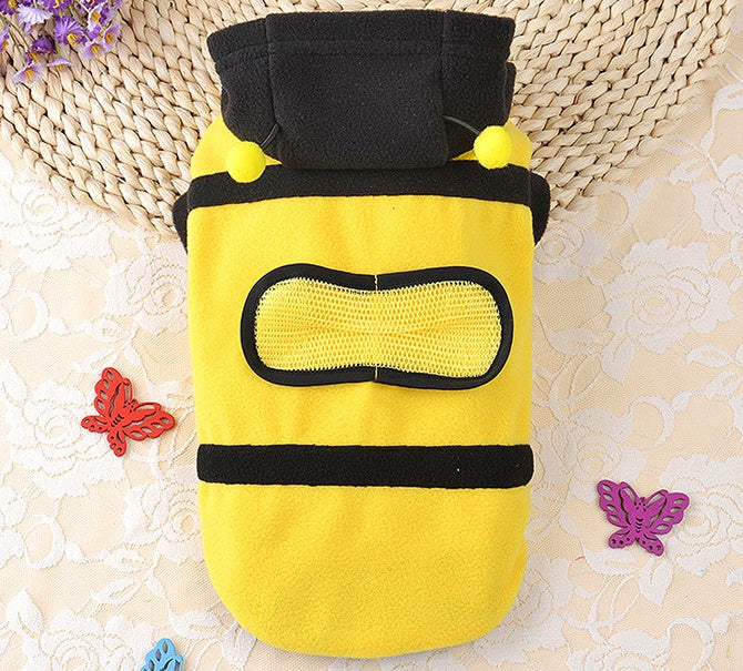 Cute Bee Costume - Soft Fleece Pet Clothes for Dogs & Cats