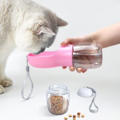 2-in-1 Pet Water & Food Cup - Portable 300ml Bottle for Dogs