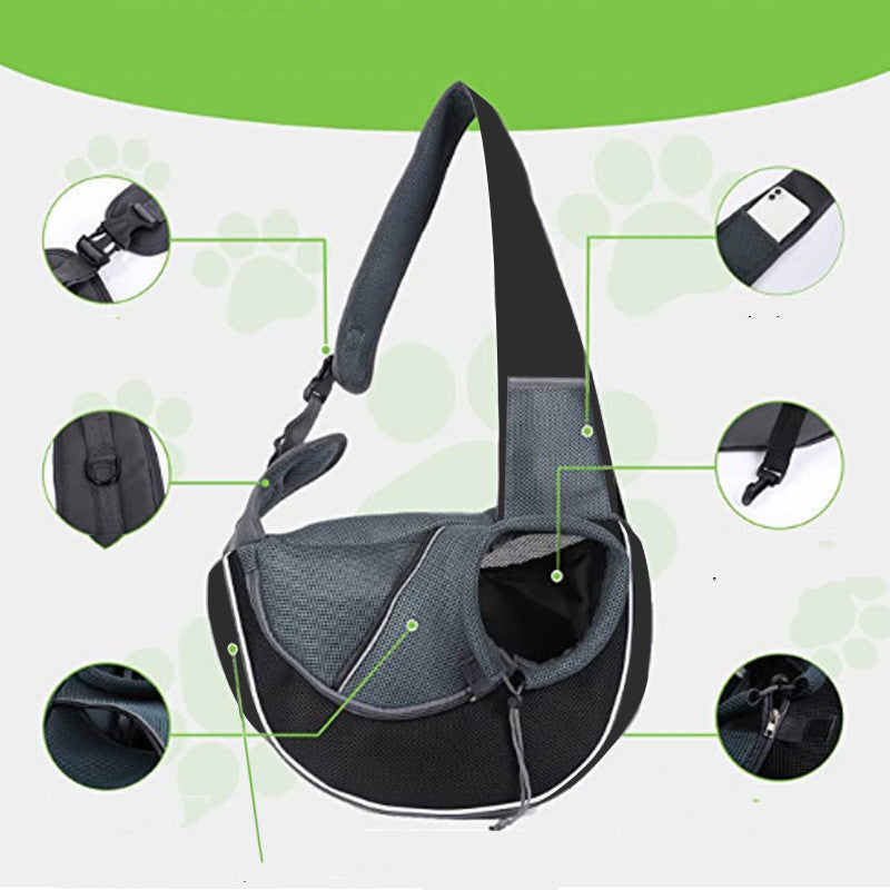 Portable Crossbody Pet Bag - Breathable Carrier for Dogs & Cats